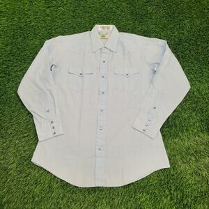 Vintage 80s Mesquite Button Shirt Large 23x31 Pearl Snap